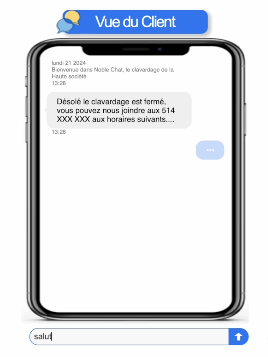 Interface de FM WebChat sur mobile